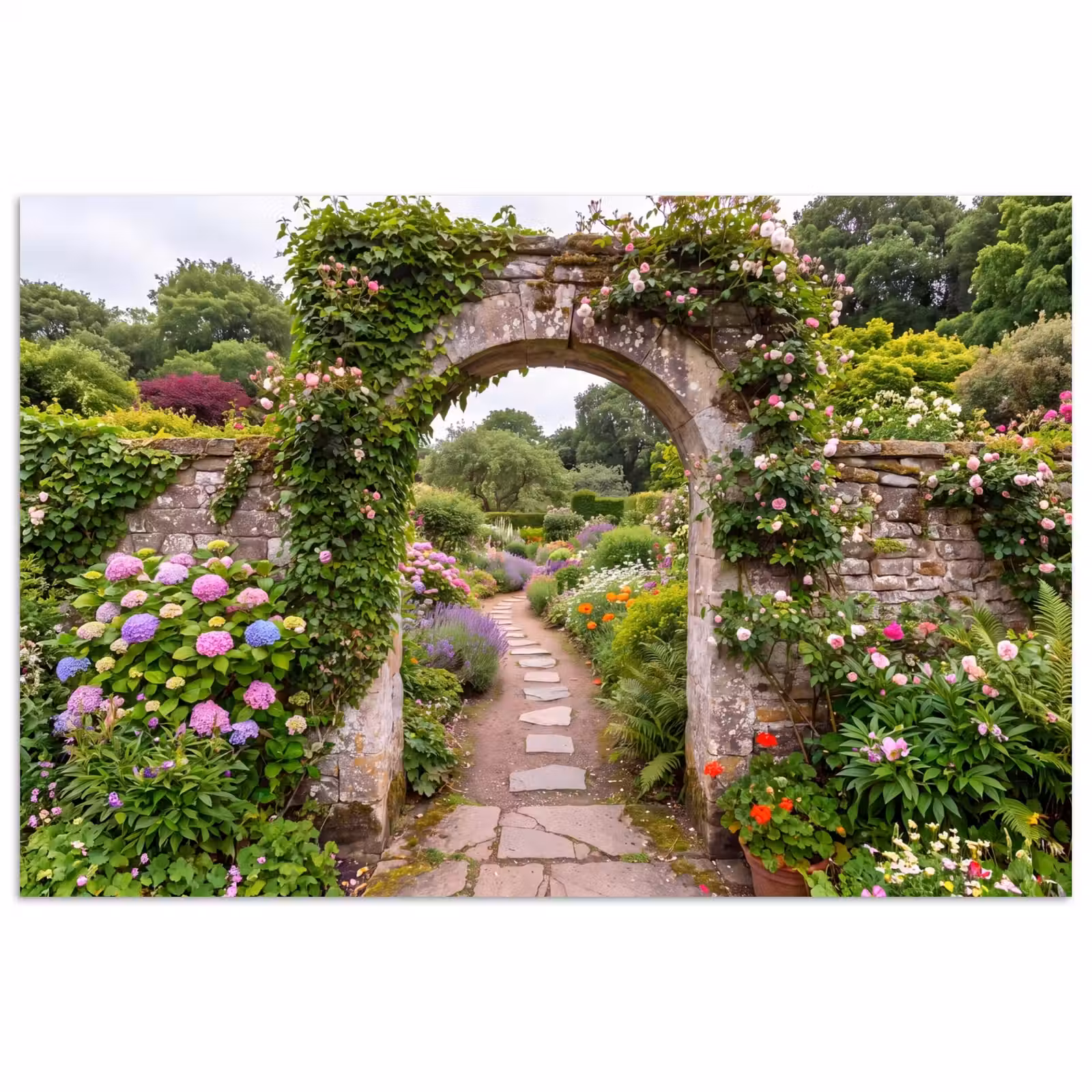 Poster - Tuin - Bloemen - Pad — 1