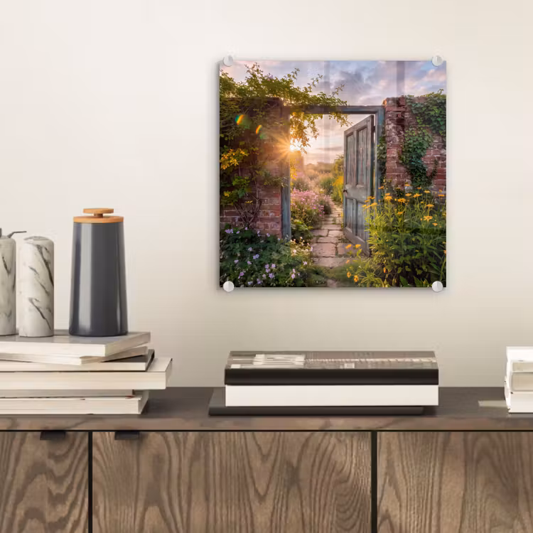Glas schilderij - Deur - Tuin - Natuur — 2