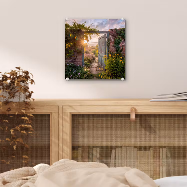 Glas schilderij - Deur - Tuin - Natuur — 5