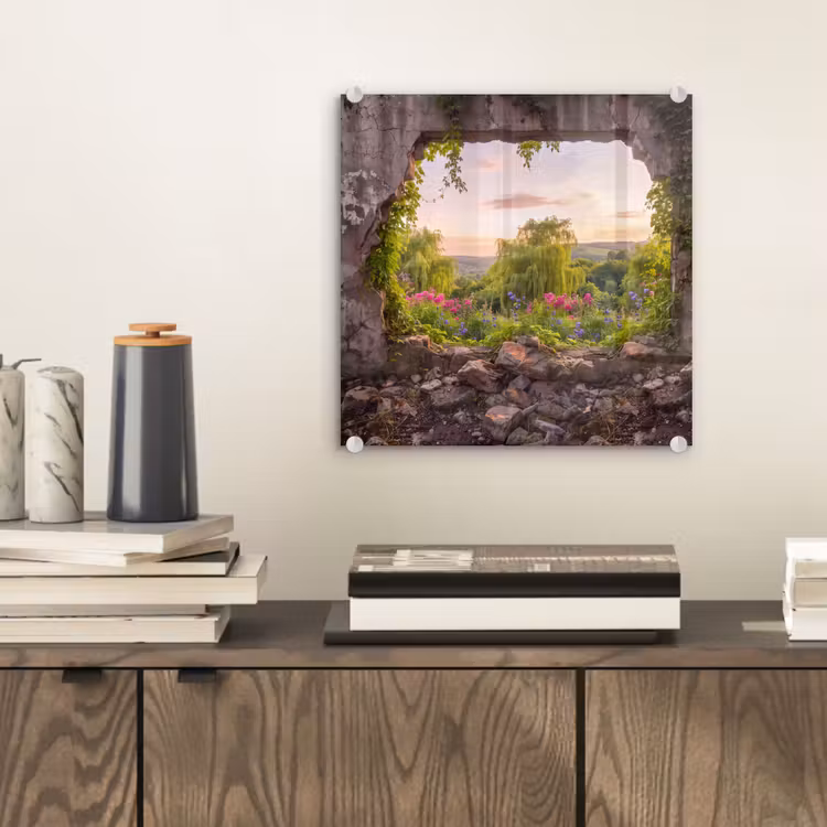 Glas schilderij - Muur - Natuur - Bloemen — 2