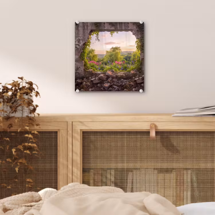 Glas schilderij - Muur - Natuur - Bloemen — 5
