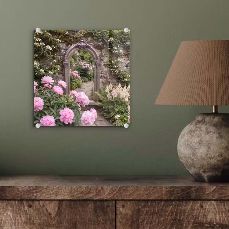 Glas schilderij - Spiegel - Tuin - Bloemen — 4