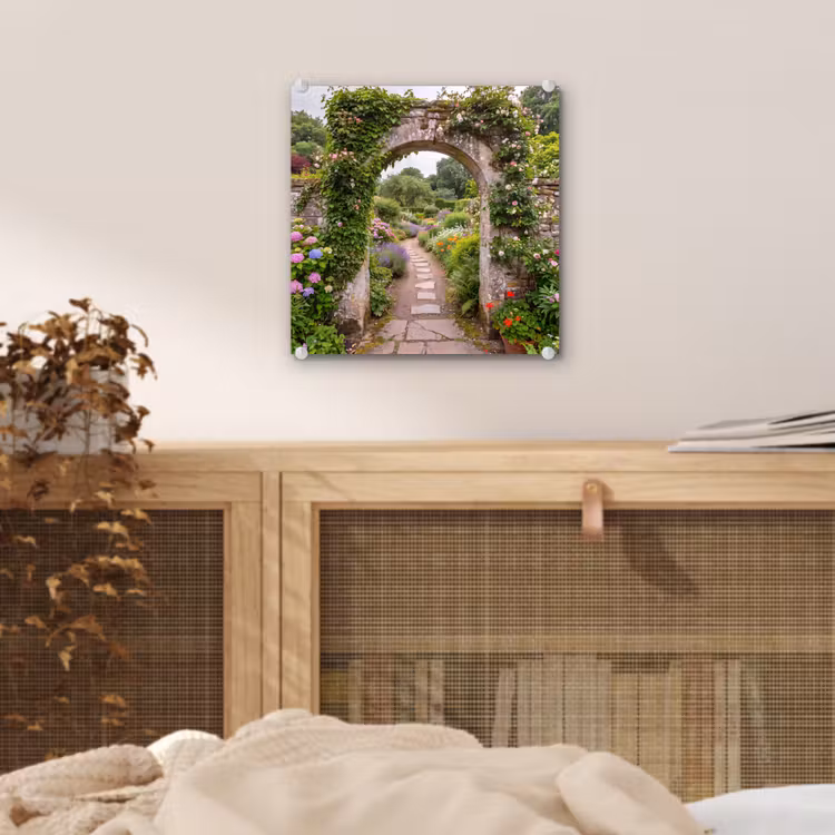 Glas schilderij - Tuin - Bloemen - Pad — 5