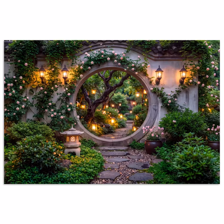 Poster - Poort - Tuin - Verlichting — 1