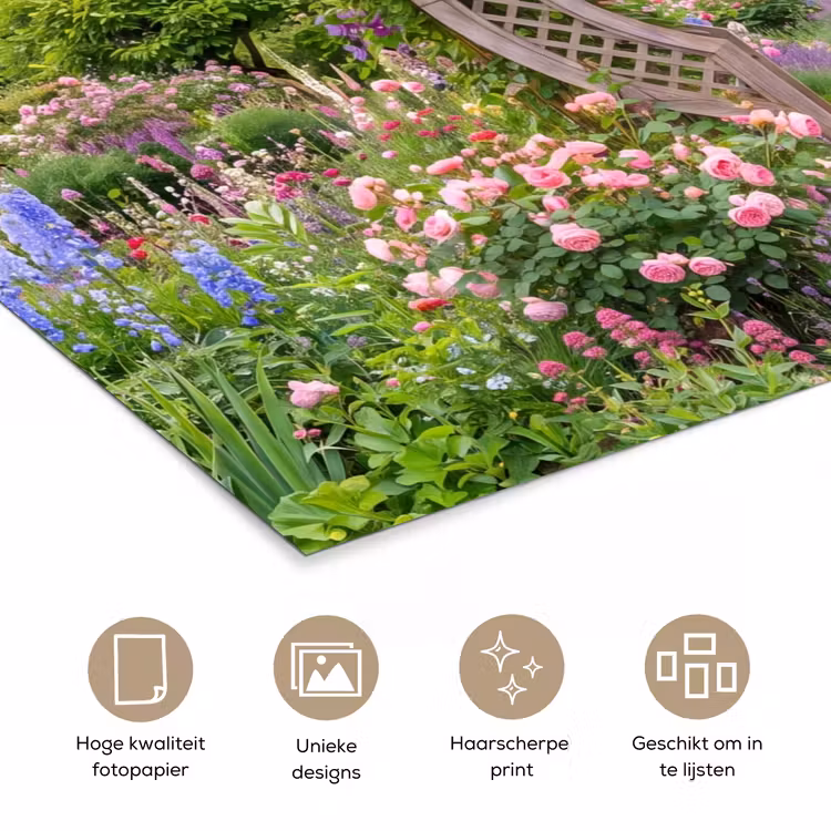 Poster - Tuin - Boog - Bloemen — 5