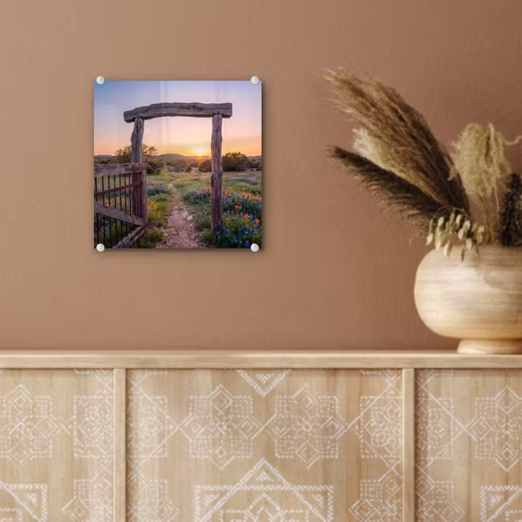 Glas schilderij - Poort - Bloemen - Natuur — 6