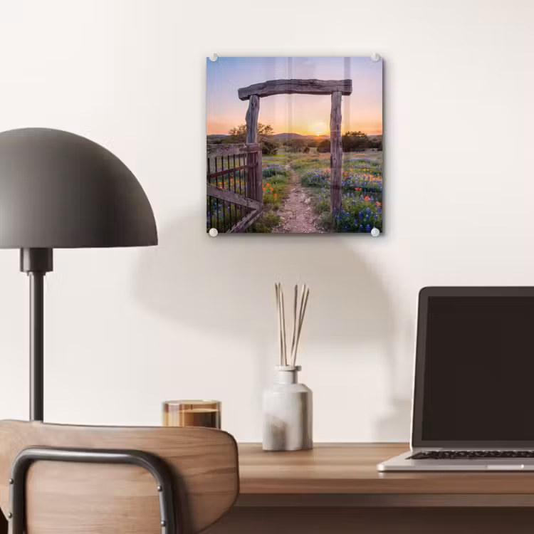 Glas schilderij - Poort - Bloemen - Natuur — 7