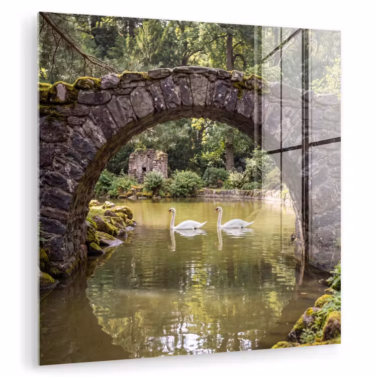 Glas schilderij - Vogel - Water - Natuur — 1