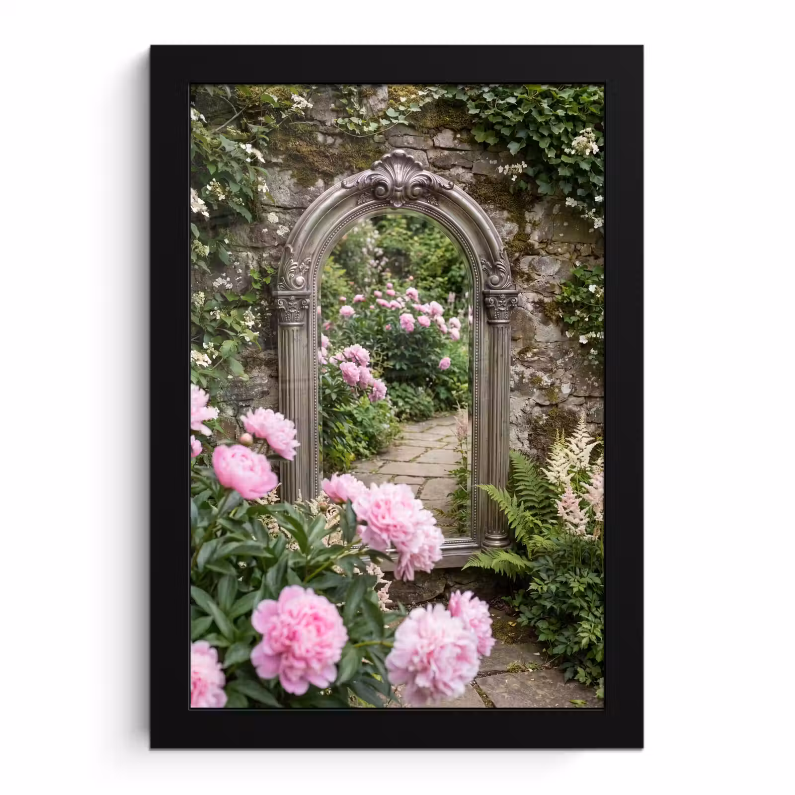 Poster met lijst - Spiegel - Tuin - Bloemen — 1