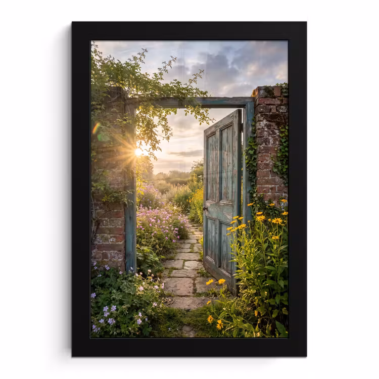 Poster met lijst - Deur - Tuin - Natuur — 1
