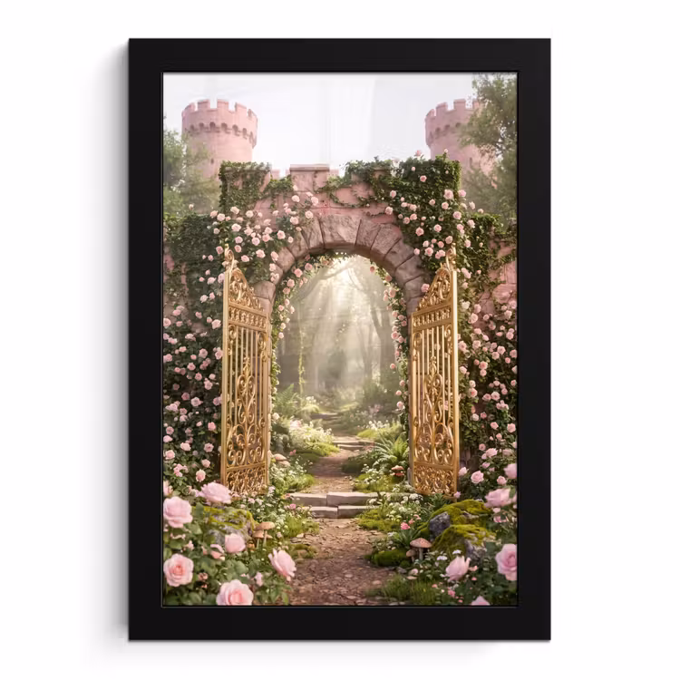 Poster met lijst - Poort - Bloemen - Sprookje — 1