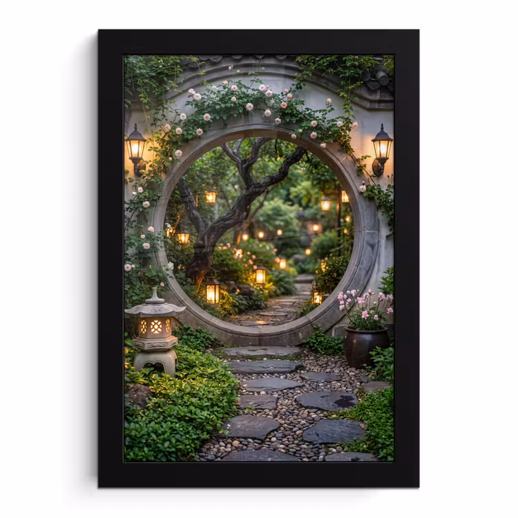 Poster met lijst - Poort - Tuin - Verlichting — 1