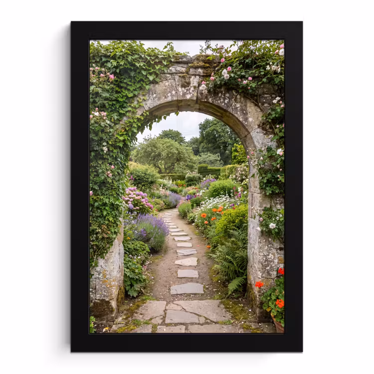 Poster met lijst - Tuin - Bloemen - Pad — 1