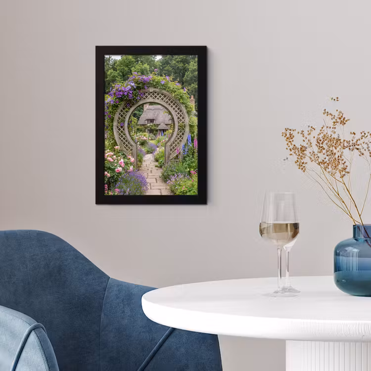 Poster met lijst - Tuin - Boog - Bloemen — 2