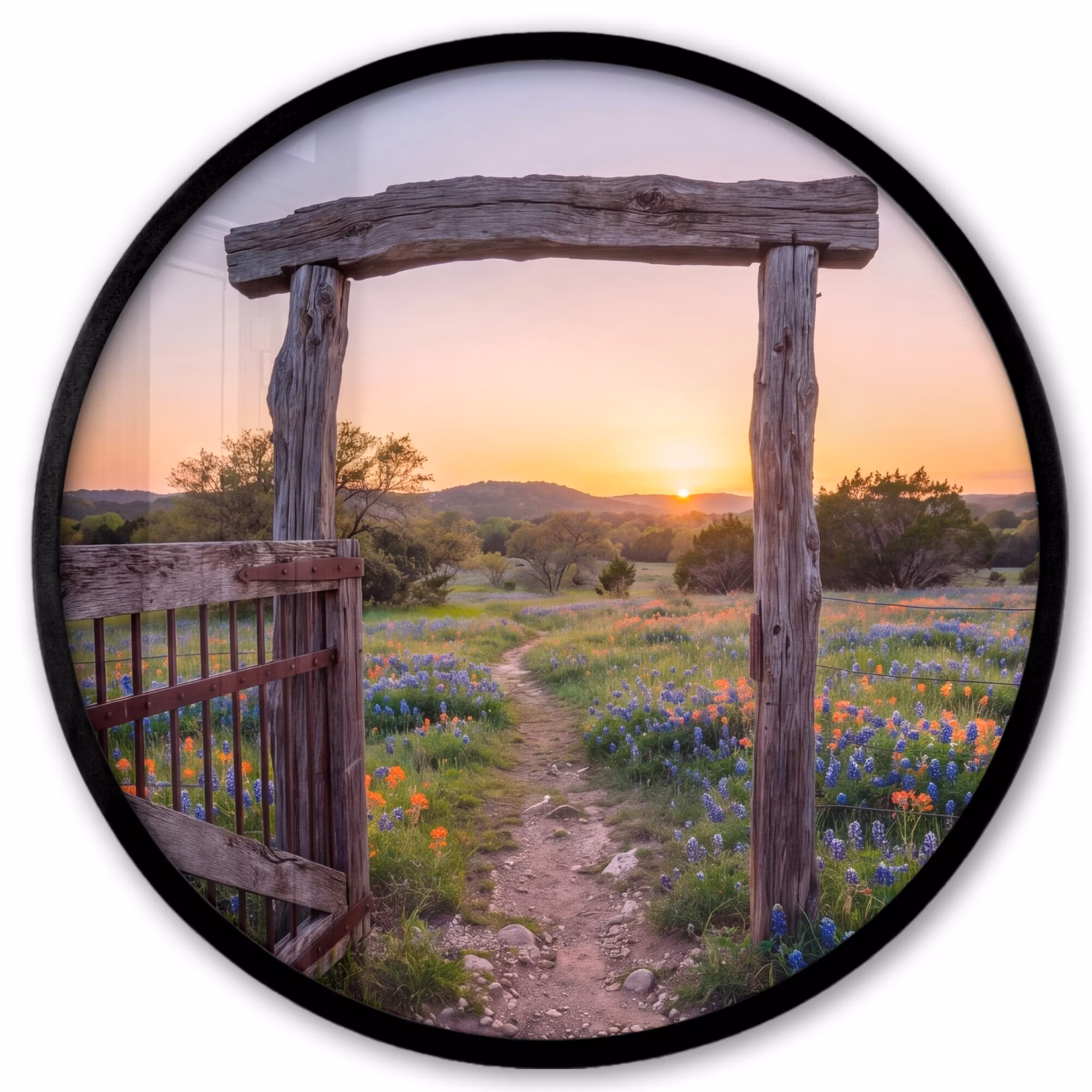 Ronde fotolijst - Poort - Bloemen - Natuur — 1