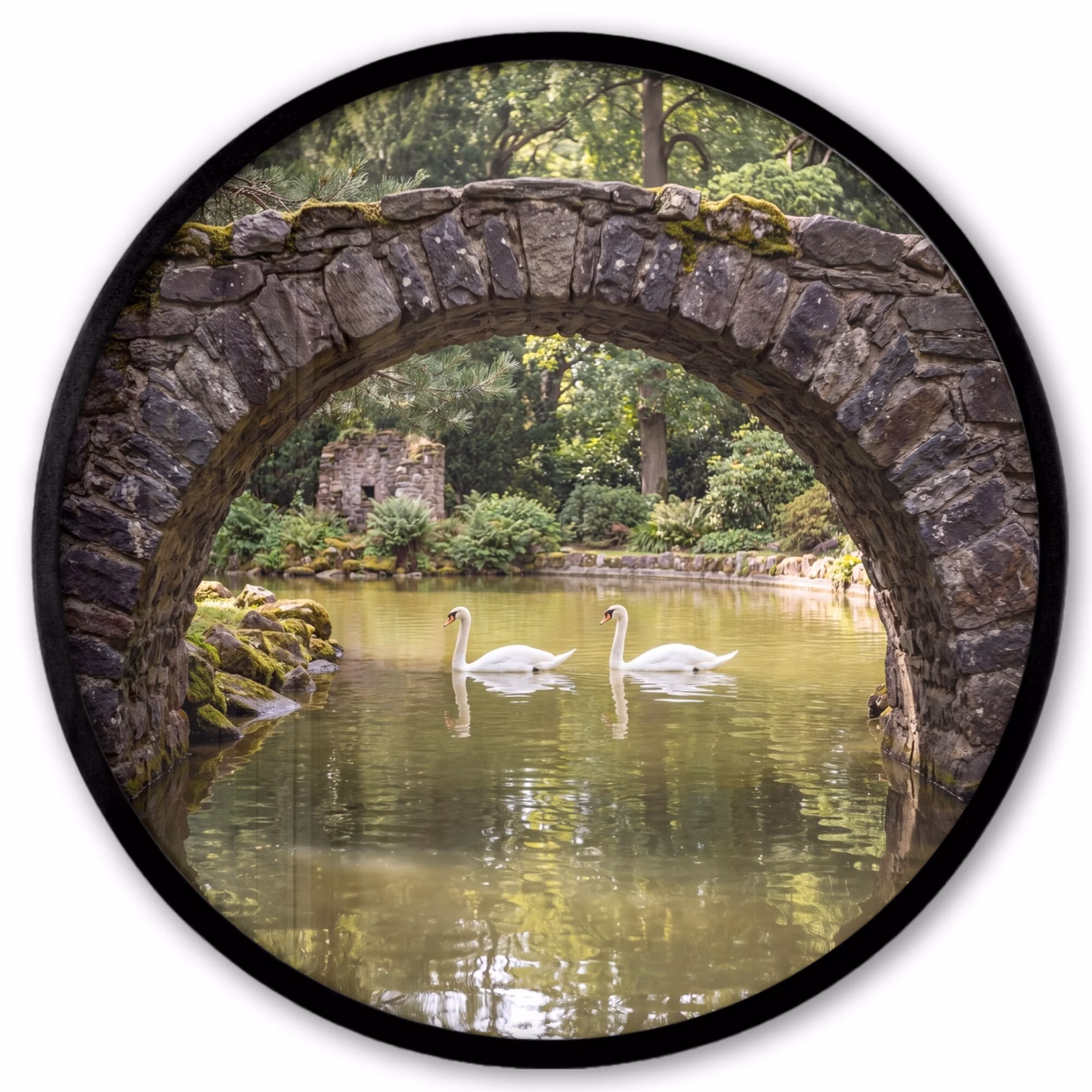 Ronde fotolijst - Vogel - Water - Natuur — 1