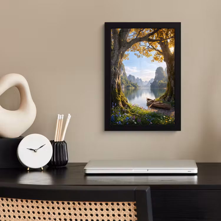 Poster met lijst - Natuur - Meer - Bergen — 3