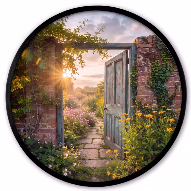 Ronde fotolijst - Deur - Tuin - Natuur — 1