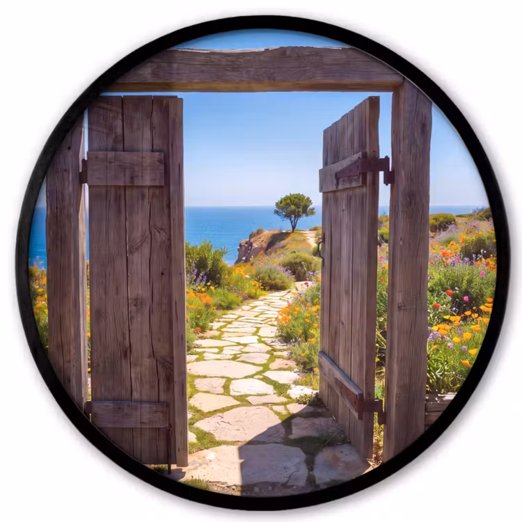 Ronde fotolijst - Poort - Pad - Zee — 1