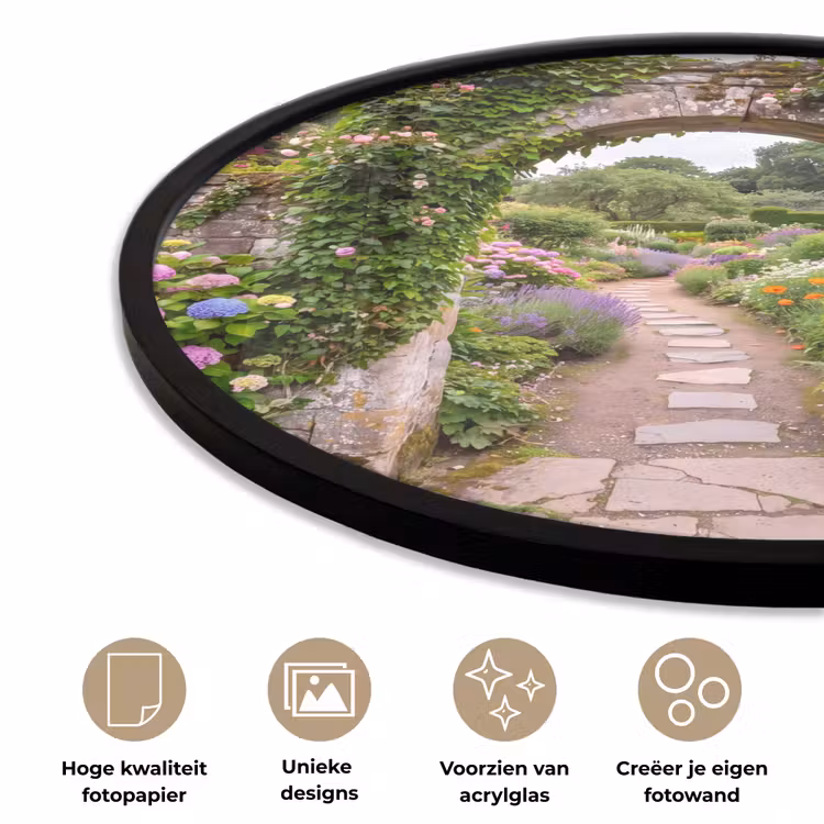 Ronde fotolijst - Tuin - Bloemen - Pad — 2