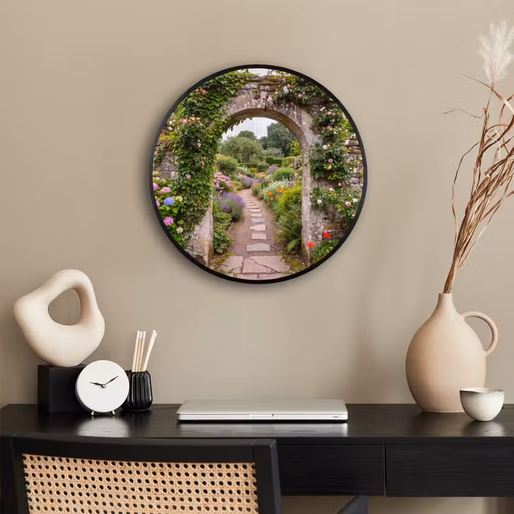 Ronde fotolijst - Tuin - Bloemen - Pad — 3