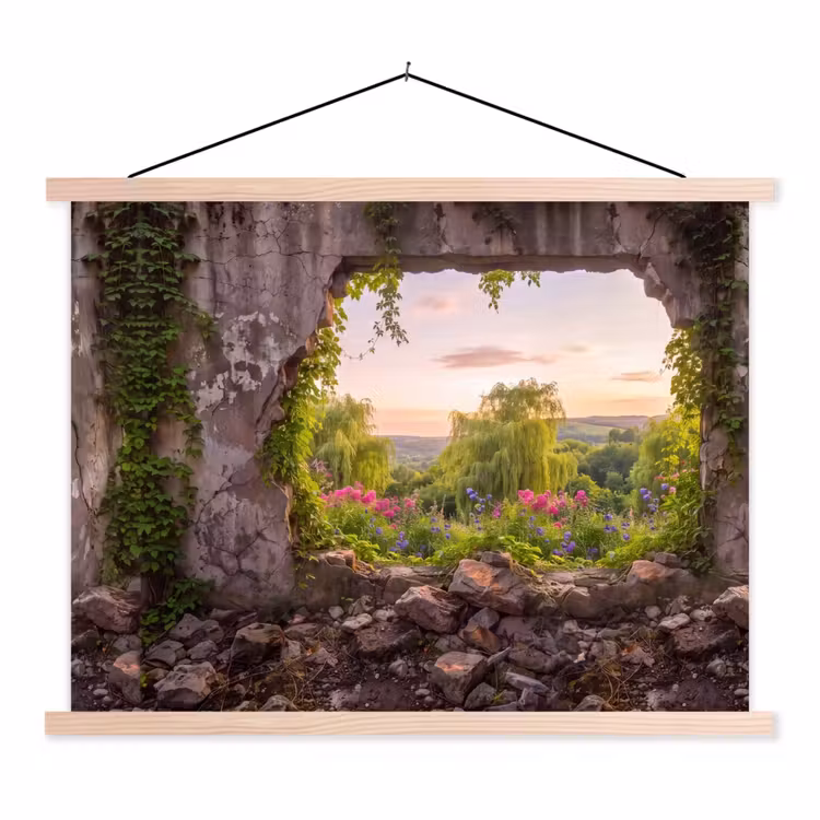 Schoolplaat - Muur - Natuur - Bloemen — 1