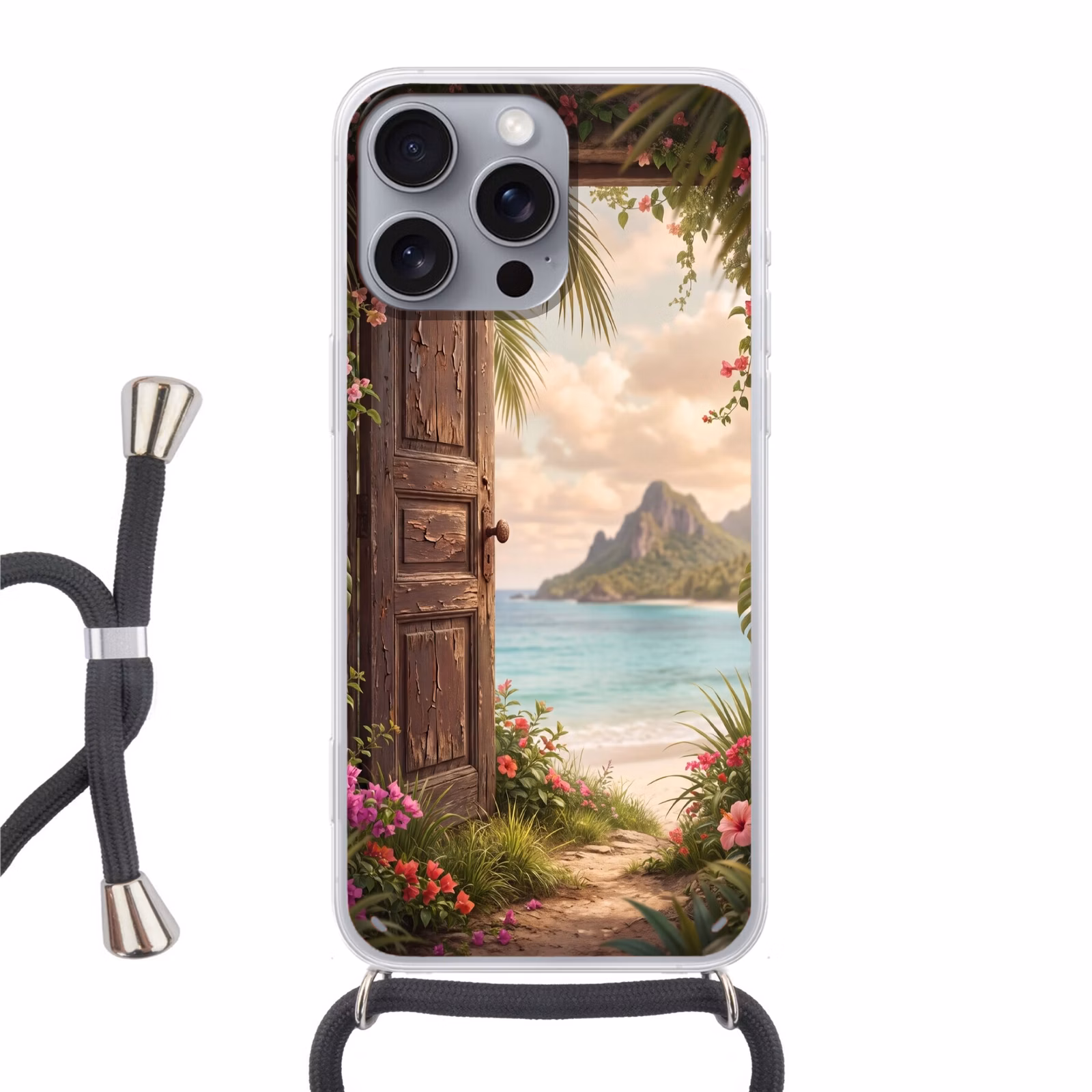 Telefoonhoesje met koord - Deur - Strand - Natuur — 1
