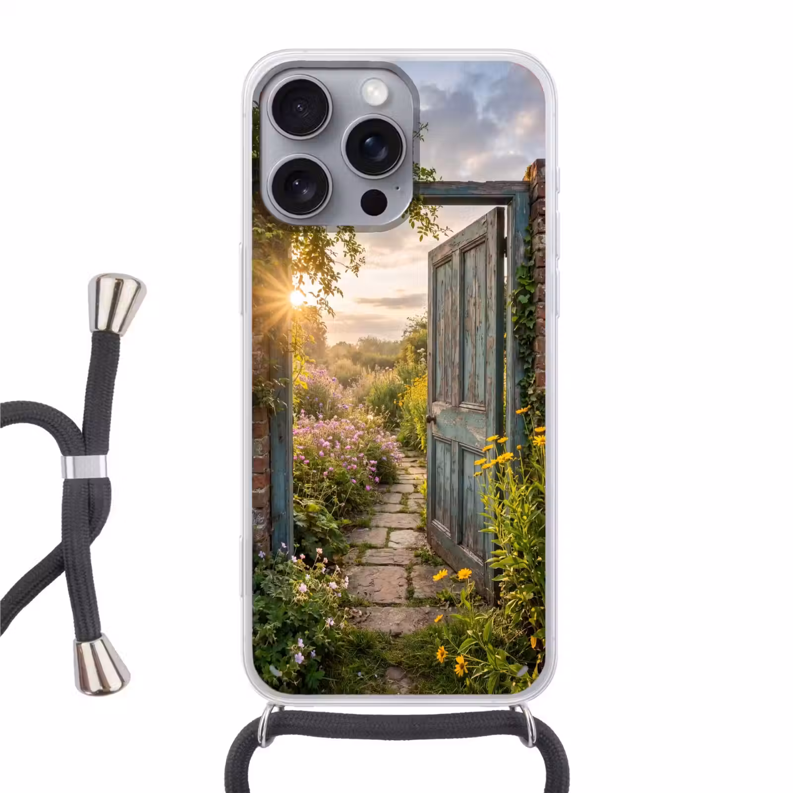 Telefoonhoesje met koord - Deur - Tuin - Natuur — 1