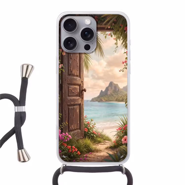 Telefoonhoesje met koord - Deur - Strand - Natuur — 1