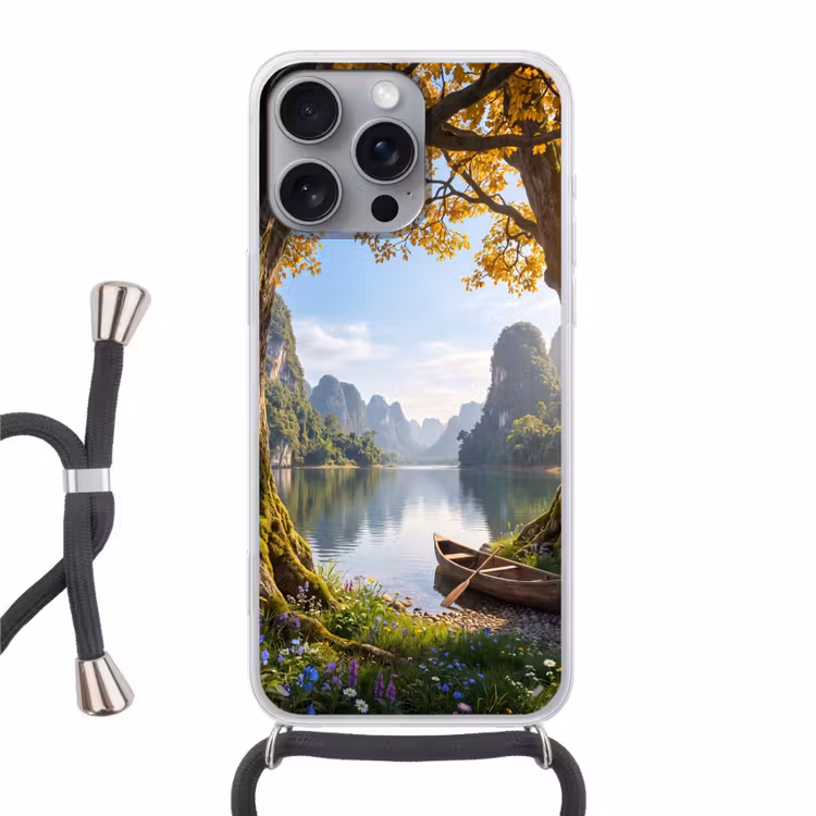 Telefoonhoesje met koord - Natuur - Meer - Bergen — 1