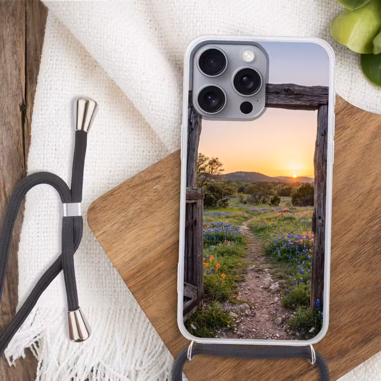 Telefoonhoesje met koord - Poort - Bloemen - Natuur — 3
