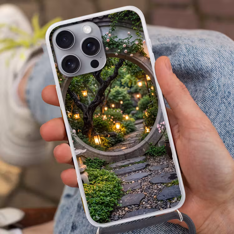 Telefoonhoesje met koord - Poort - Tuin - Verlichting — 2
