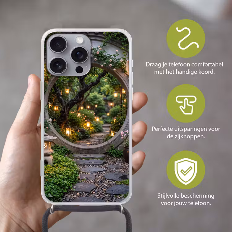 Telefoonhoesje met koord - Poort - Tuin - Verlichting — 4