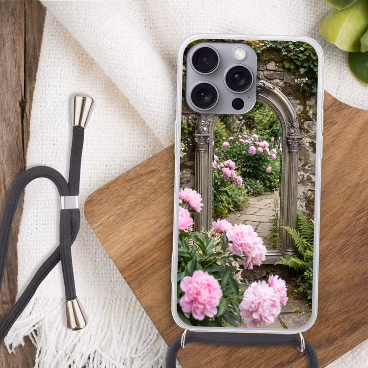 Telefoonhoesje met koord - Spiegel - Tuin - Bloemen — 3