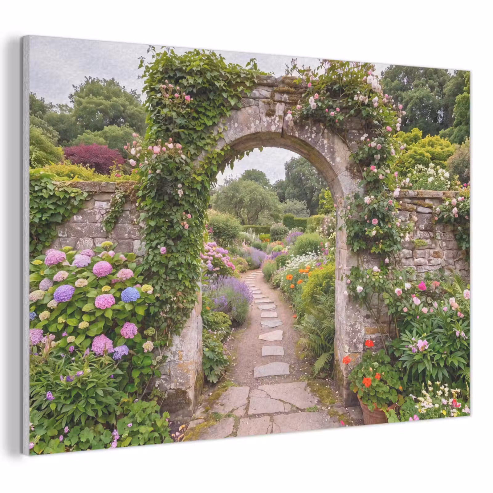 Akoestisch schilderij - Tuin - Bloemen - Pad — 1