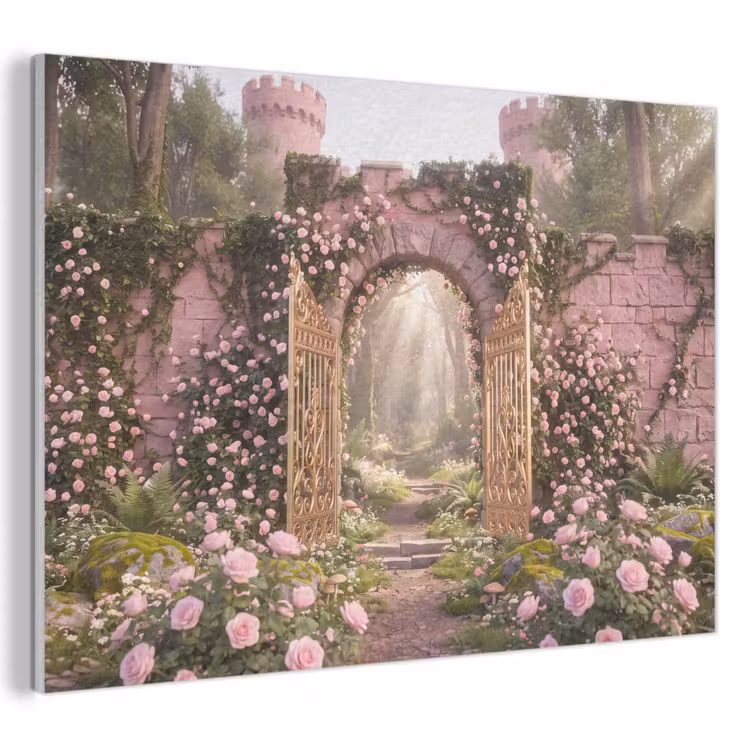 Akoestisch schilderij - Poort - Bloemen - Sprookje — 1