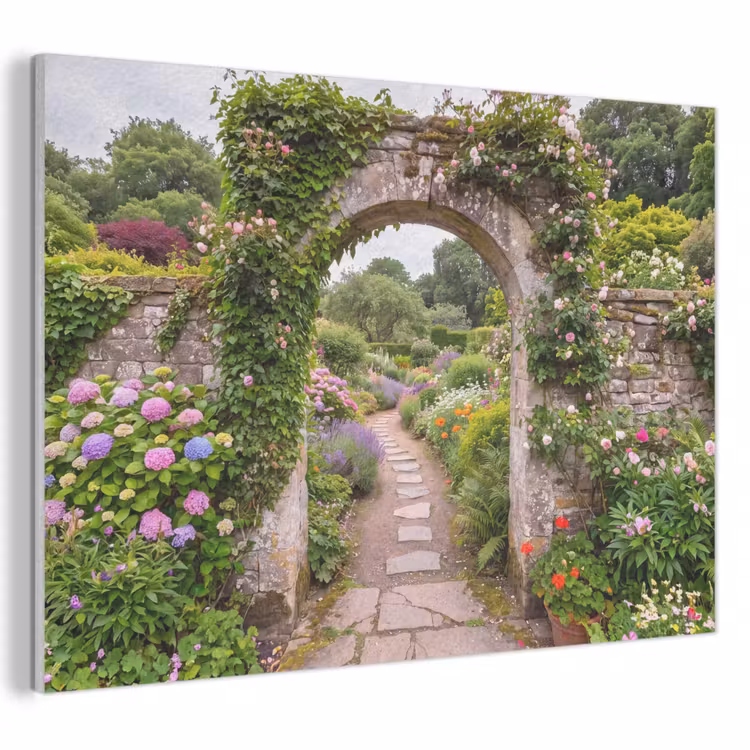 Akoestisch schilderij - Tuin - Bloemen - Pad — 1
