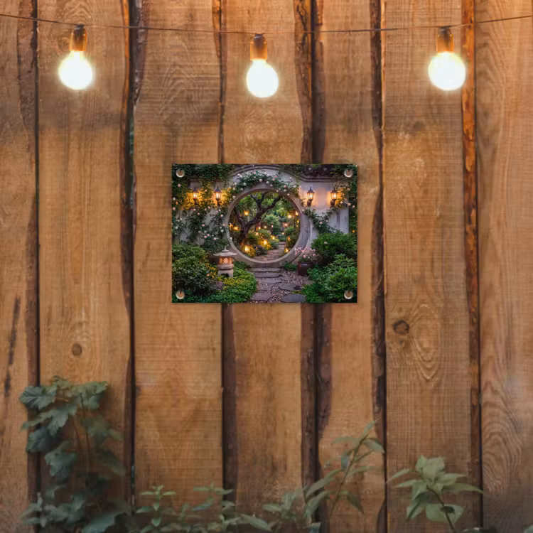 Tuinposter - Poort - Tuin - Verlichting — 2