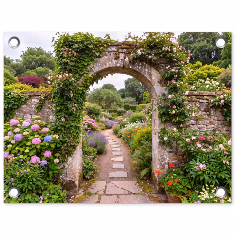 Tuinposter - Tuin - Bloemen - Pad — 1