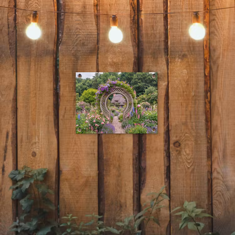 Tuinposter - Tuin - Boog - Bloemen — 2