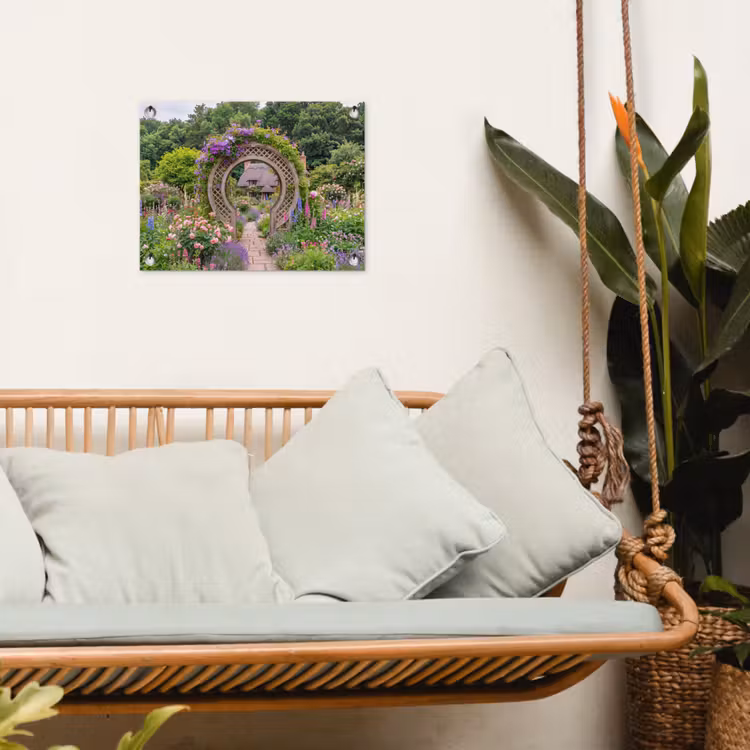 Tuinposter - Tuin - Boog - Bloemen — 5