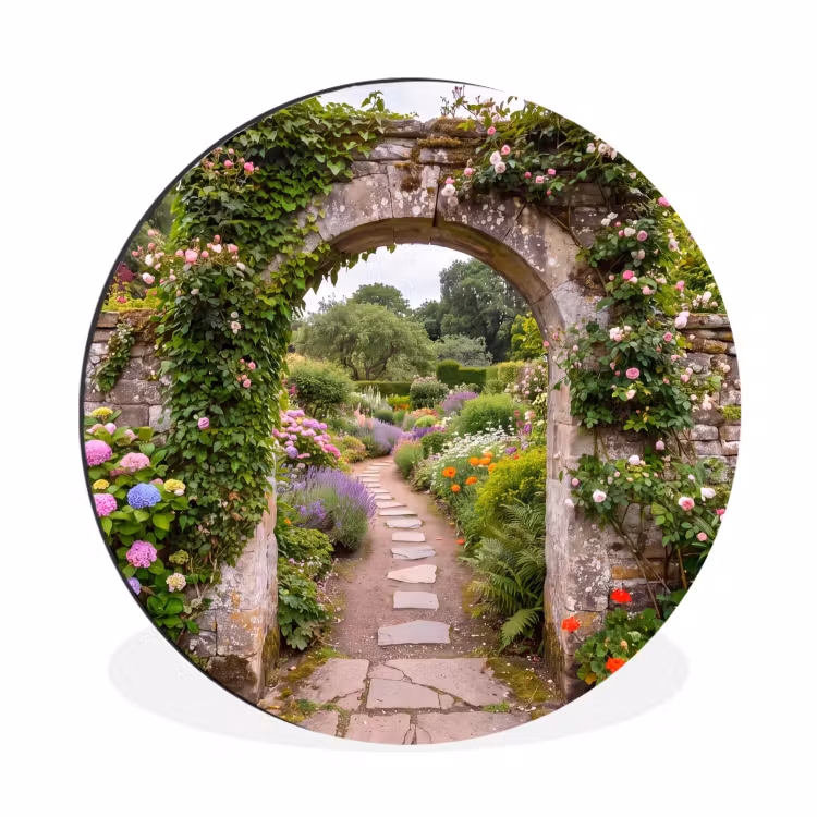 Muurcirkel aluminium - Tuin - Bloemen - Pad — 1
