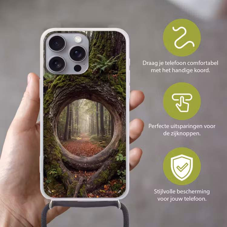 Telefoonhoesje met koord - Boom - Bos - Natuur — 4