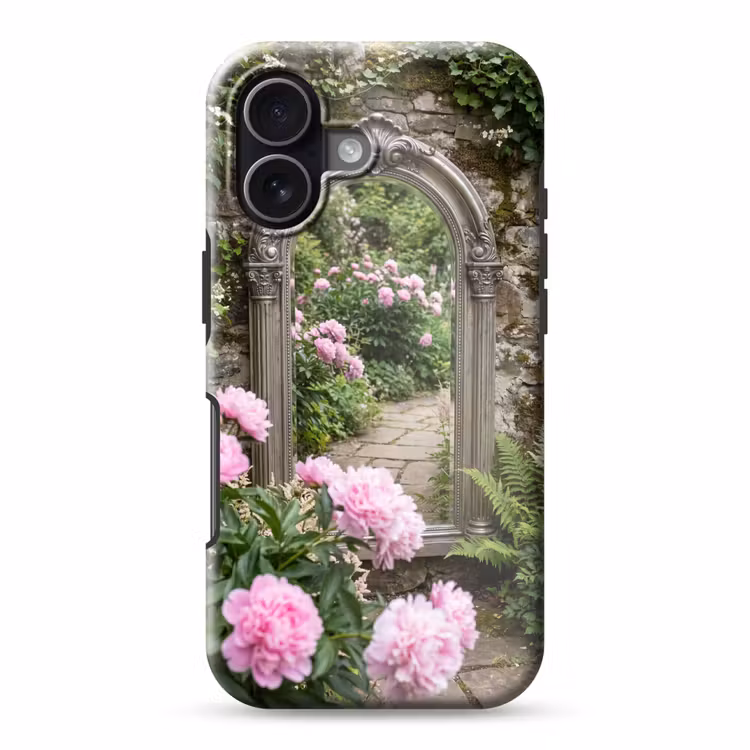 Telefoonhoesje Toughcase - Spiegel - Tuin - Bloemen — 1