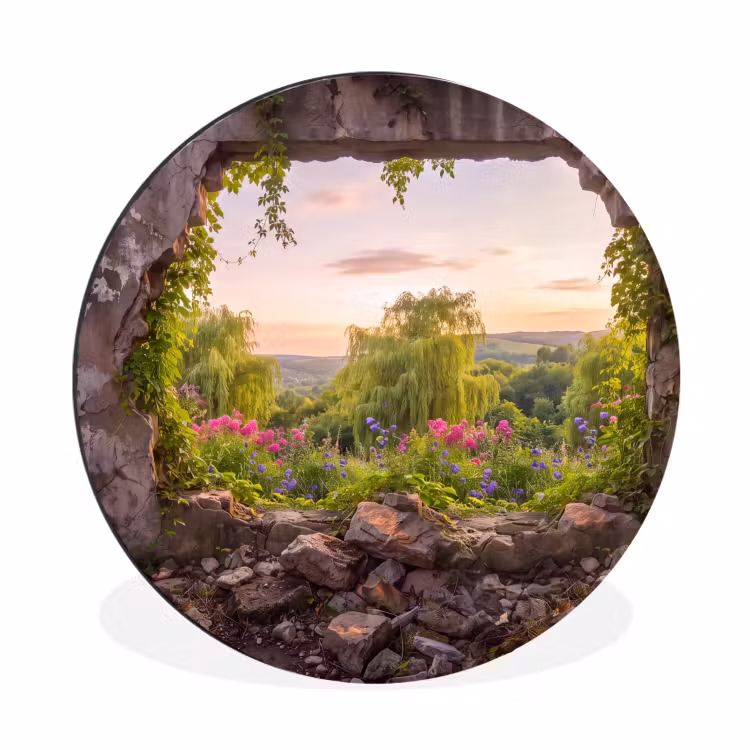 Muurcirkel aluminium - Muur - Natuur - Bloemen — 1