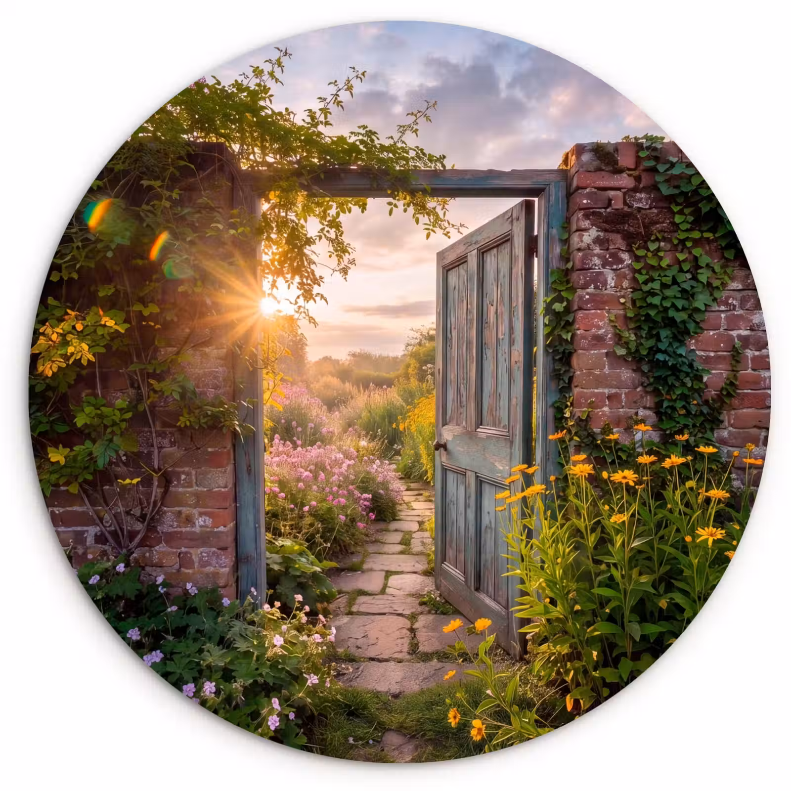 Muurcirkel glas - Deur - Tuin - Natuur — 1