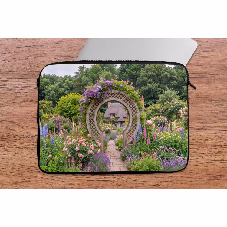 Laptophoes Tuin - Boog - Bloemen — 2