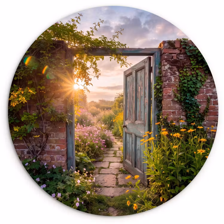 Muurcirkel glas - Deur - Tuin - Natuur — 1