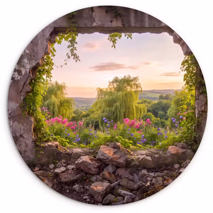Muurcirkel glas - Muur - Natuur - Bloemen — 1