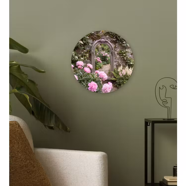Muurcirkel glas - Spiegel - Tuin - Bloemen — 3